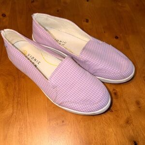 Vionic Women's Lavender Checkered Flats